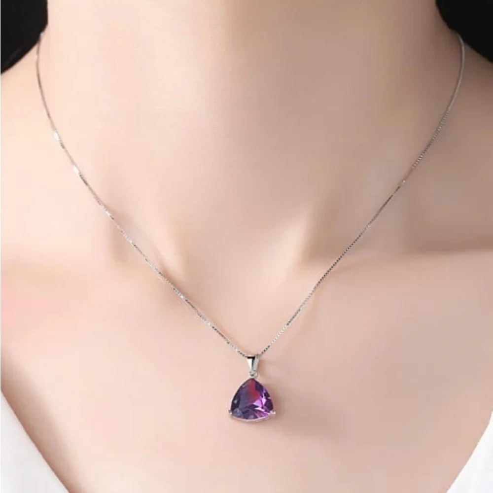 Solid Sterling silver Mystic Tourmaline Triangle earing